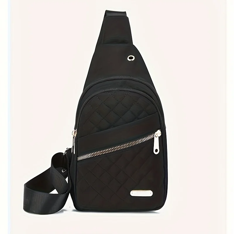 Mochila acolchoada Argyle, bolsa de peito crossbody de viagem esportiva casual, alça de ombro ajustável, pochete com vários bolsos