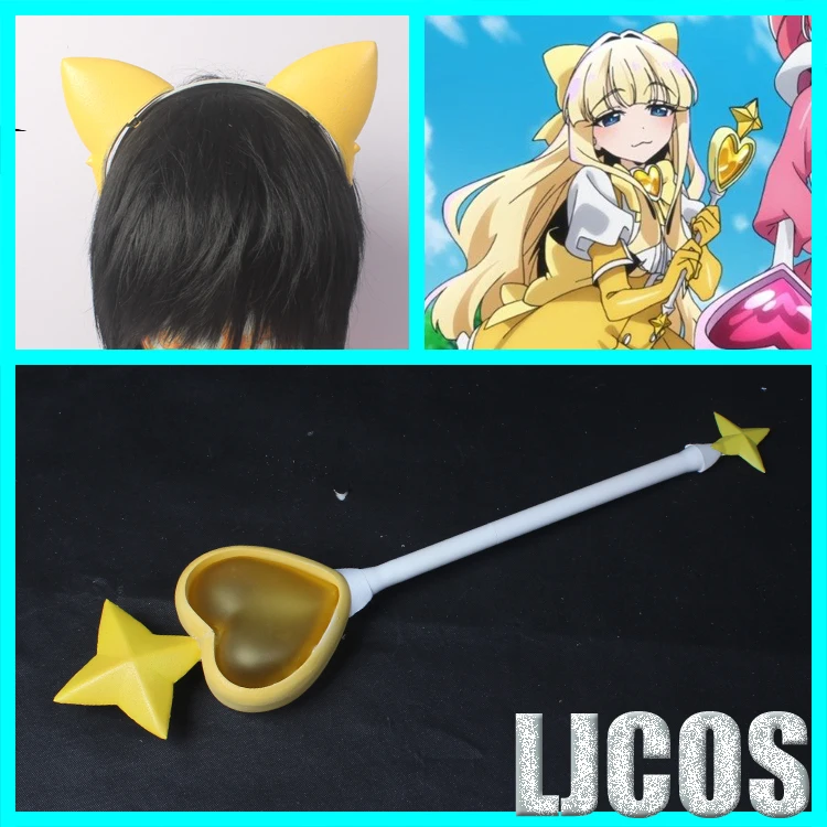 Tenkawa Kaoruko Staff Horns Headwear Gushing Over Magical Girls Cosplay Props Weapon Halloween Christmas Fancy Party Accessories