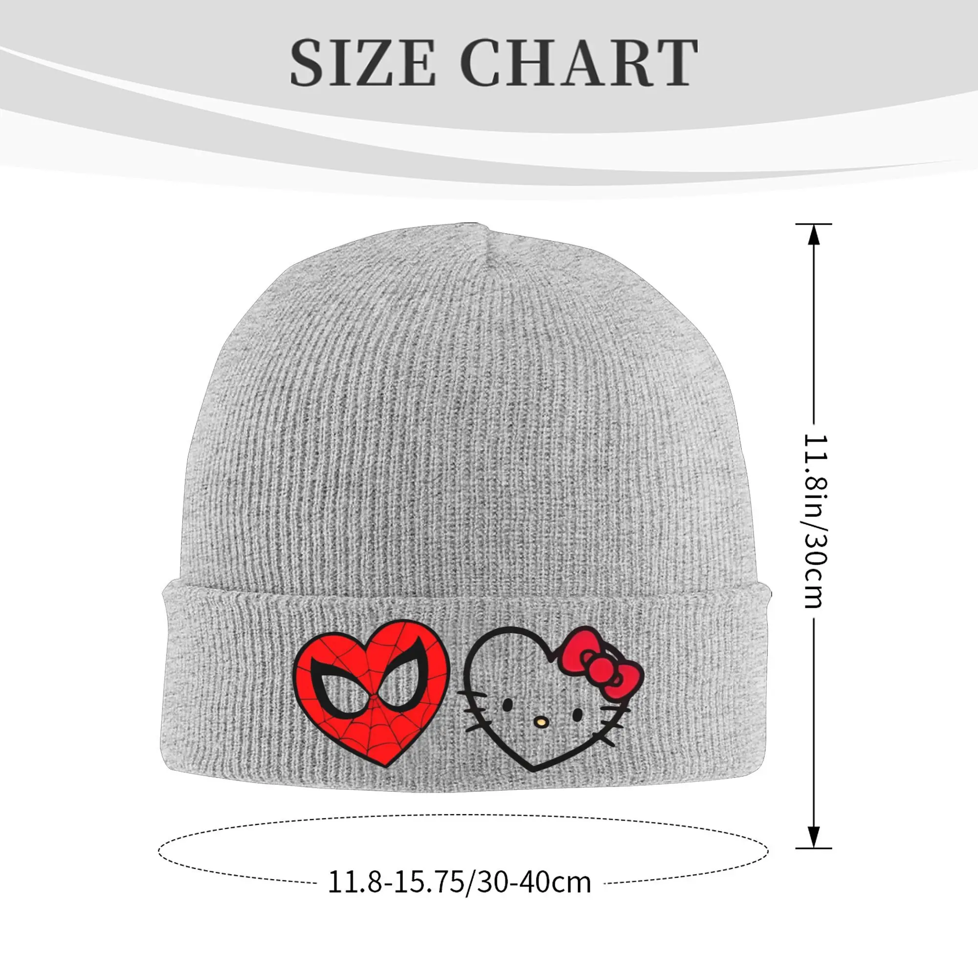 Hello Kitty and Spiderman Love Hat Autumn Winter Beanies Warm  Cap Unisex Acrylic Skullcap