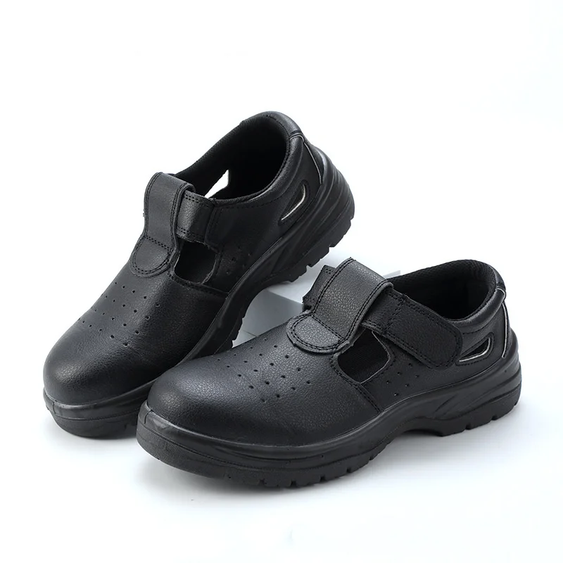 Large Size Men's Fashion Steel Toe Caps Work Safety Shoes Summer Soft Leather Sandals Worker Tooling Security Boots Safe Footwea