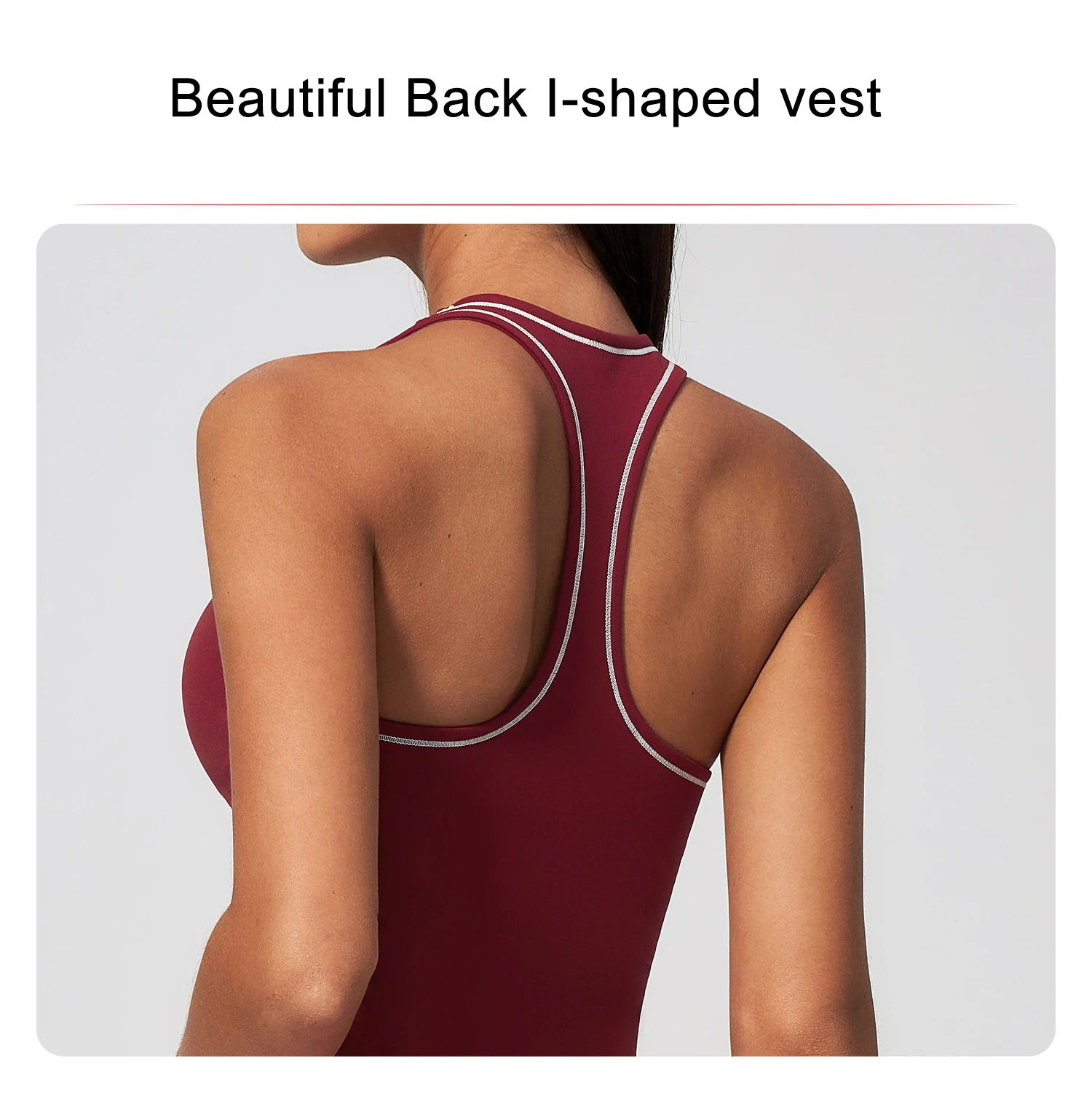 Women Summer Color‑Blocking I‑Shaped Beautiful Back Sports Bra Brushed Breathable Shockproof Gather Yoga Gym Running Tank Top