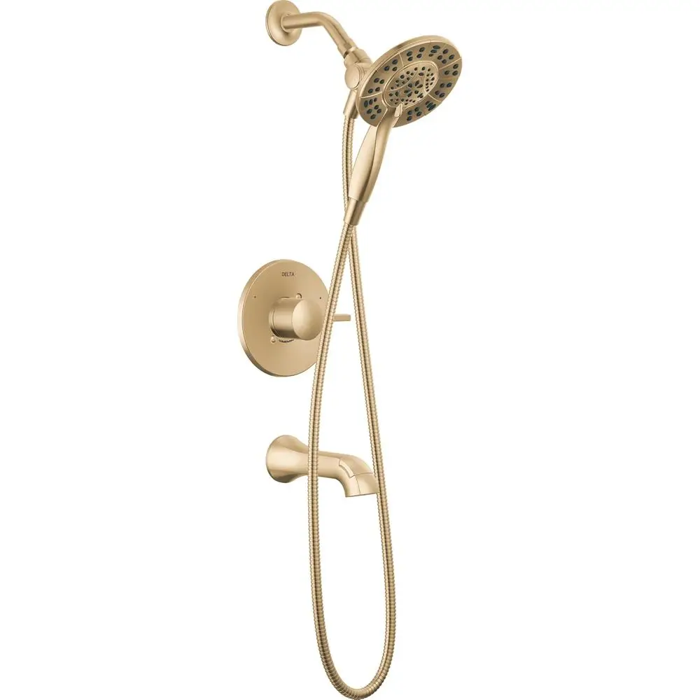 14 Series Single-Handle Tub and Shower Faucet Set with 4-Setting In2ition Dual Shower, Champagne Bronze