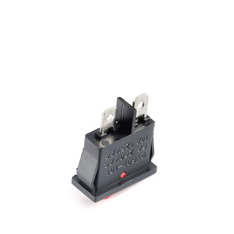 10pcs Thin flat KCD1-110 boat switch black/red 2-pin 2-position 10A silver contact power button switch