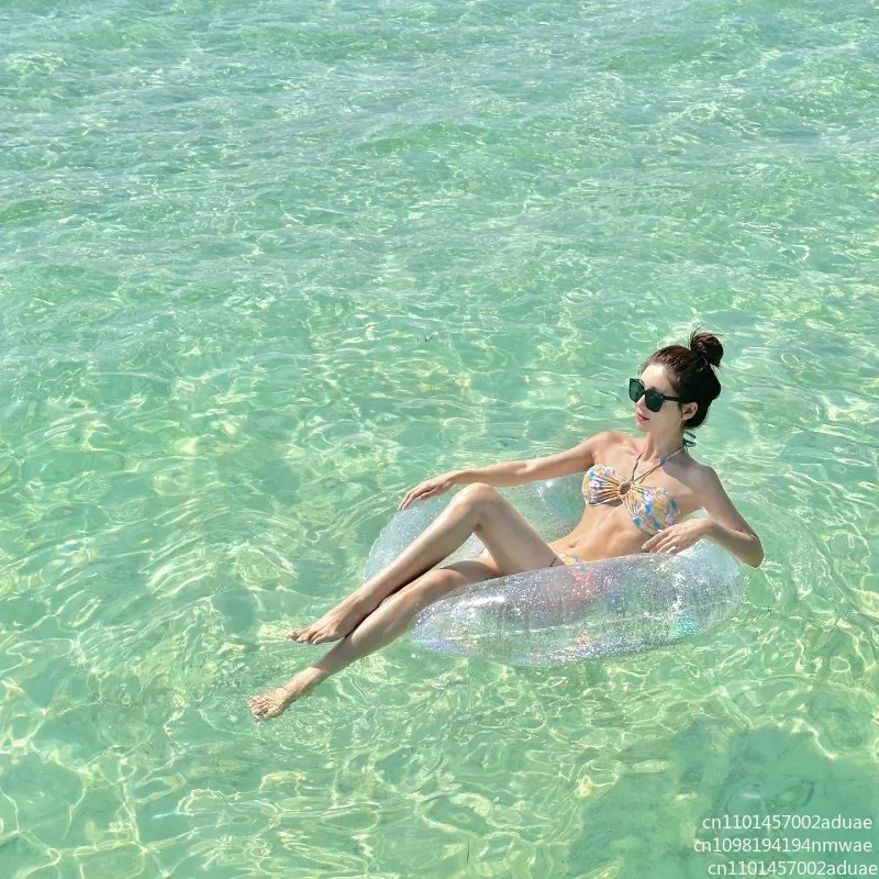 Vacation Swimming Rings Homestay Infinity Pool   Photo clock in Transparent Internet celebrity Inflatable Underarm Rings