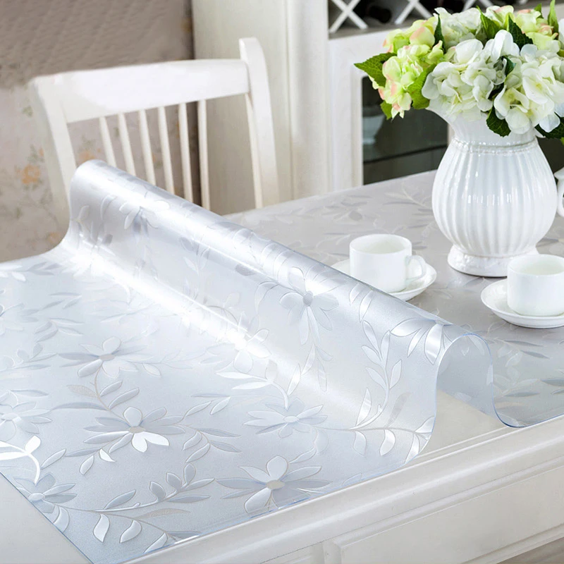 Soft Glass Tablecloth PVC table cloth Clear/Matte Oilproof Waterproof Home Kitchen Dining table cover for table Approx 1.0mm