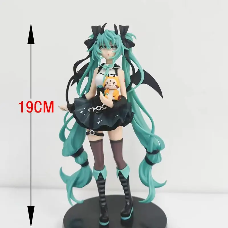 Heißer 19cm Hatsune Miku Anime Kleiner Teufel Waschbär Kawaii Action Figure Pvc Puppe Modell Figur Spielzeug Desktop Dekoration Urlaub geschenk