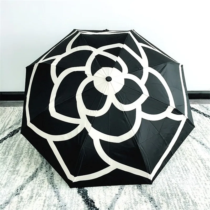 Windproof Automatic Folding Umbrella Rain Women Umbrellas For Men Black Coating Parasol Luxury  Anti UV Three-fold Sun Umbrella