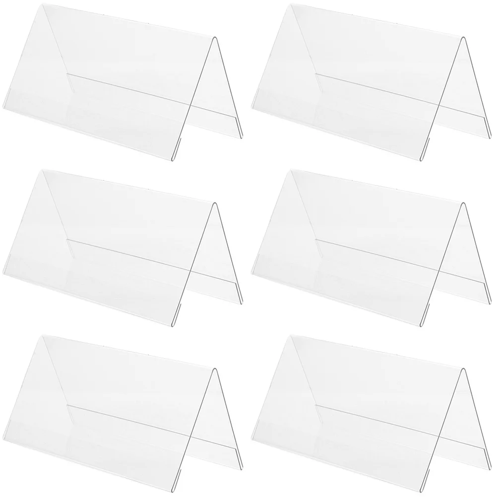 6Pcs Conference Acrylic Sign Holders Clear Desktop Name Plates Seating Cards Multi-Function Display Stands Desk Name Plate