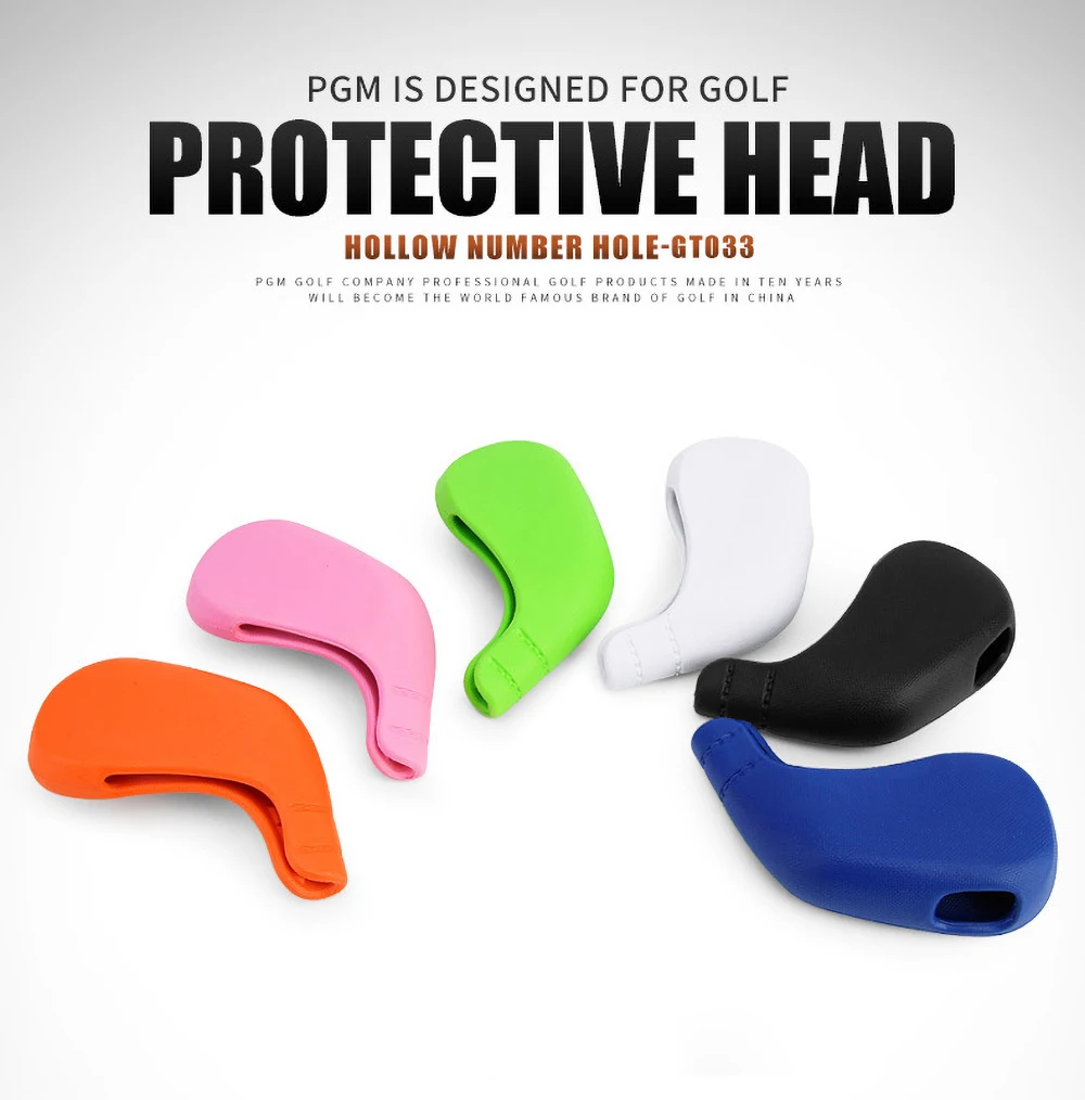 1pcs/8pcs PGM Golf Club Head Cover Soft Durable Golf Club Protective Cover PU Leather Waterproof 6 Colors