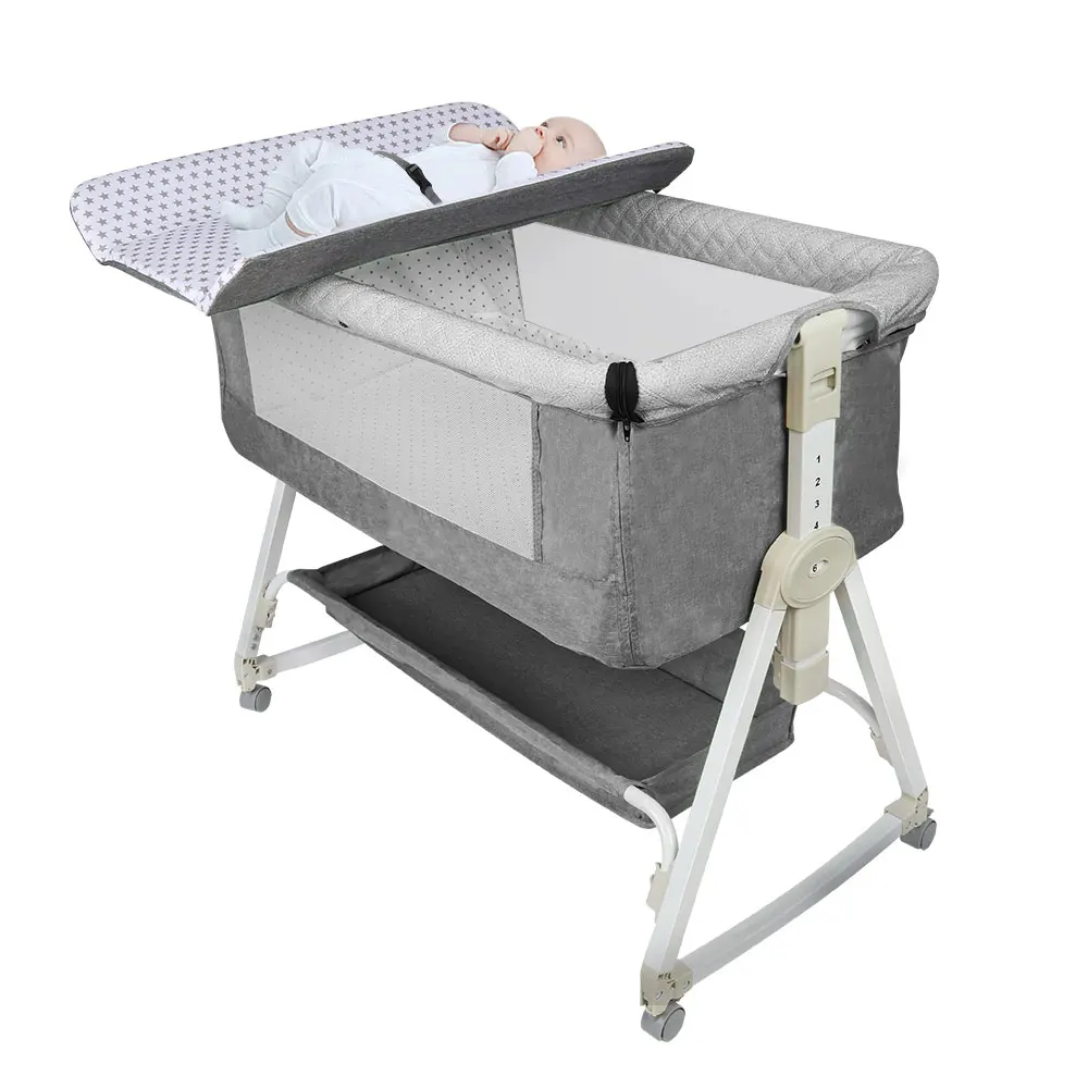 Lit Berceau Cododo Bébé, Dormir Ensemble, avec Matelas, Table à Langer, Facile à Déplacer, Lit Bébé 