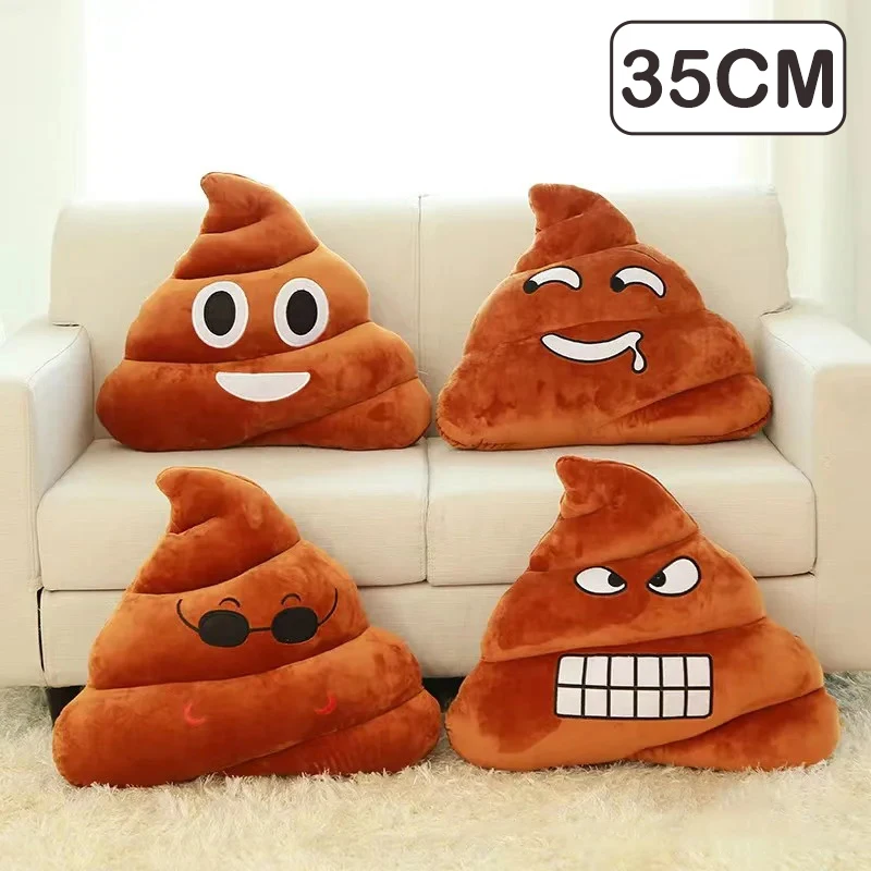 1PC 35cm Funny Poop Cushion Plush Pillow Cute Face Expression Shit Doll Stuffed Toy Soft Plush Toy Home Decor Gift Birthday Gift