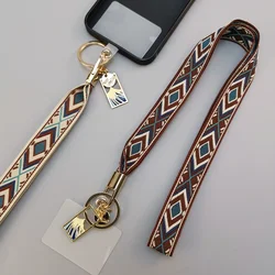 Mobile Phone Lanyard Hanging Neck Women's Exquisite Ancient Style National Style Hanging Rope Vintage EmbroideryPendantRemovable