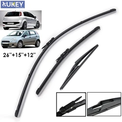 3Pcs/Set Windscreen Flat Wiper Blades Front Rear Set For Fiat Grande Punto 2005-2011 Windshield Wiper For Punto Evo 2009-2013