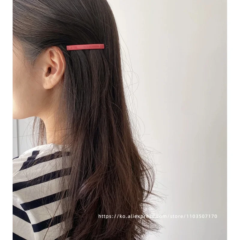 Jennie\'s candy colored buckle clip~South Korean France small bangs clip, broken hair clip, side clip with a straight line clip