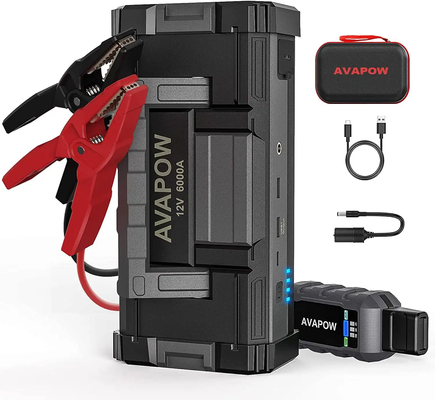 

AVAPOW 6000A Car Battery Jump Starter(for All Gas or up to 12L Diesel) Powerful Car Jump Starter with Dual USB Quick Charge