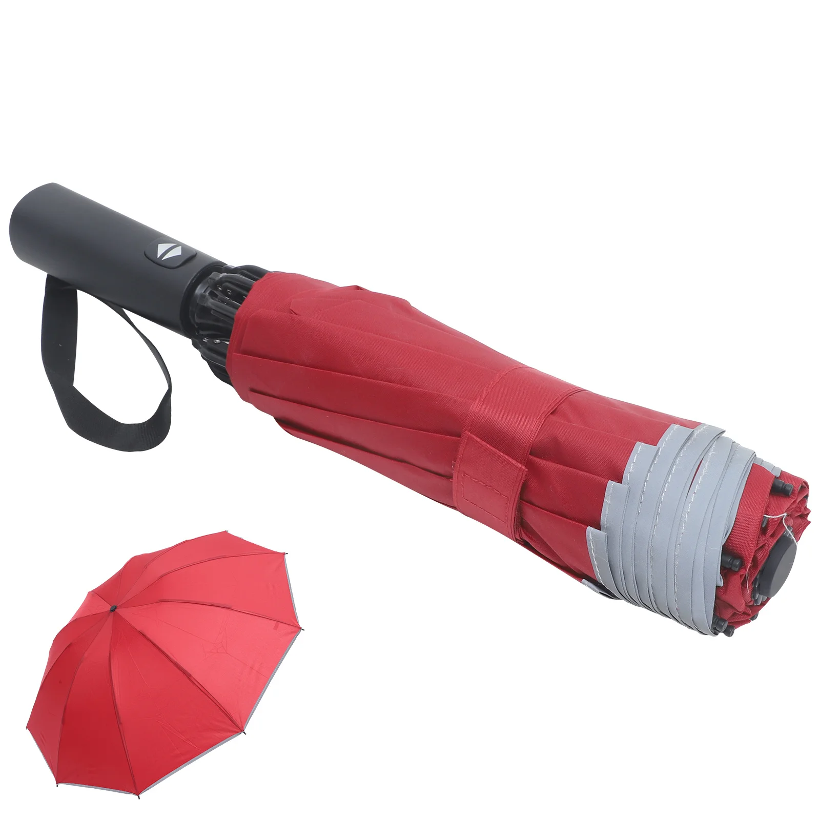 

Reflective Rain Umbrella Foldable Windproof Uv Protection Automatic Open Compact Sunshade For Outdoor Travel Daily Use