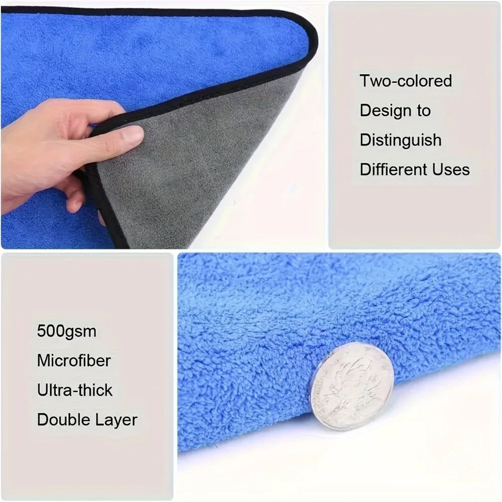 1–10 Stück Mikrofaser-Auto-Reinigungstücher, ultra-saugfähiges Auto-Trockentuch, Auto-Detailing-Waschtuch, Vatertagsgeschenk für Papa – Detail 5