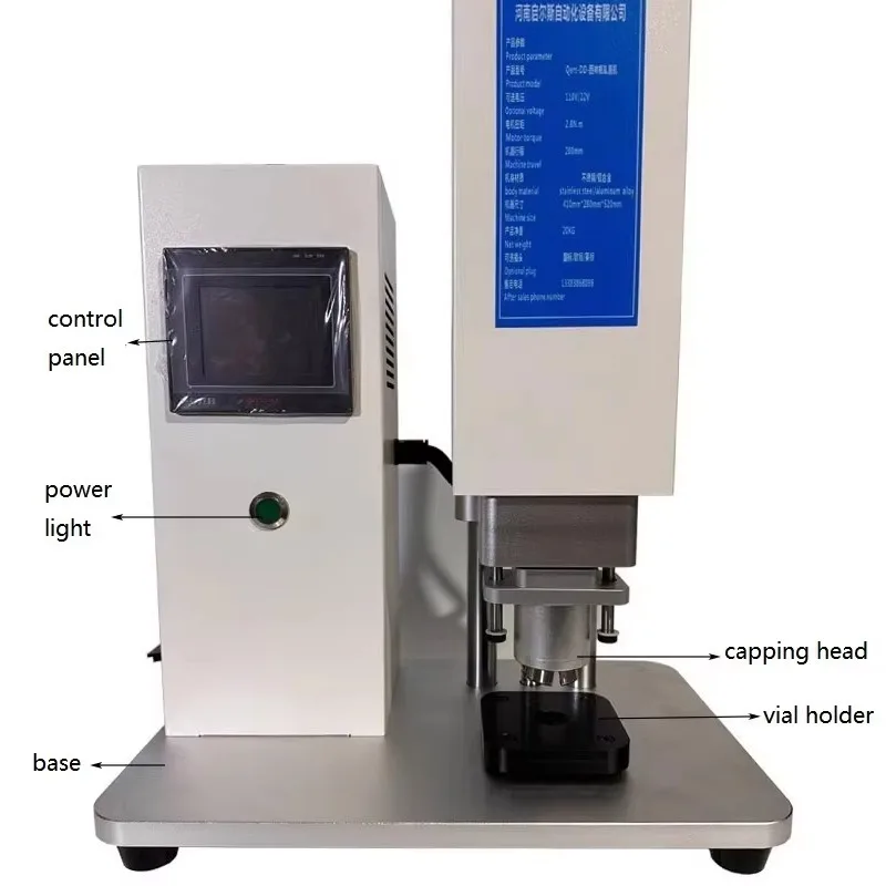 DD-20A Elektrische 20mm Aluminium Plastic Flip Top Cap Krimpmachine 10ml Flacon Crimper