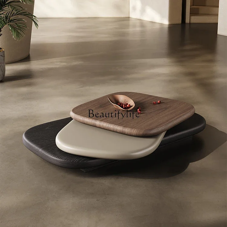 

46Rotating coffee table villa living room mechanical suspension Italian minimalist solid wood coffee table