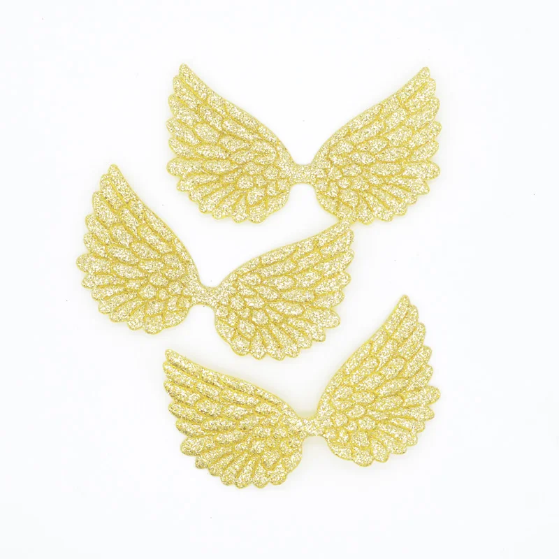 20Pcs Shiny Angel Wing Patches Glitter Fabric Fairy Wing Crafts Appliques Diy Girl Wing Decorative Supplies