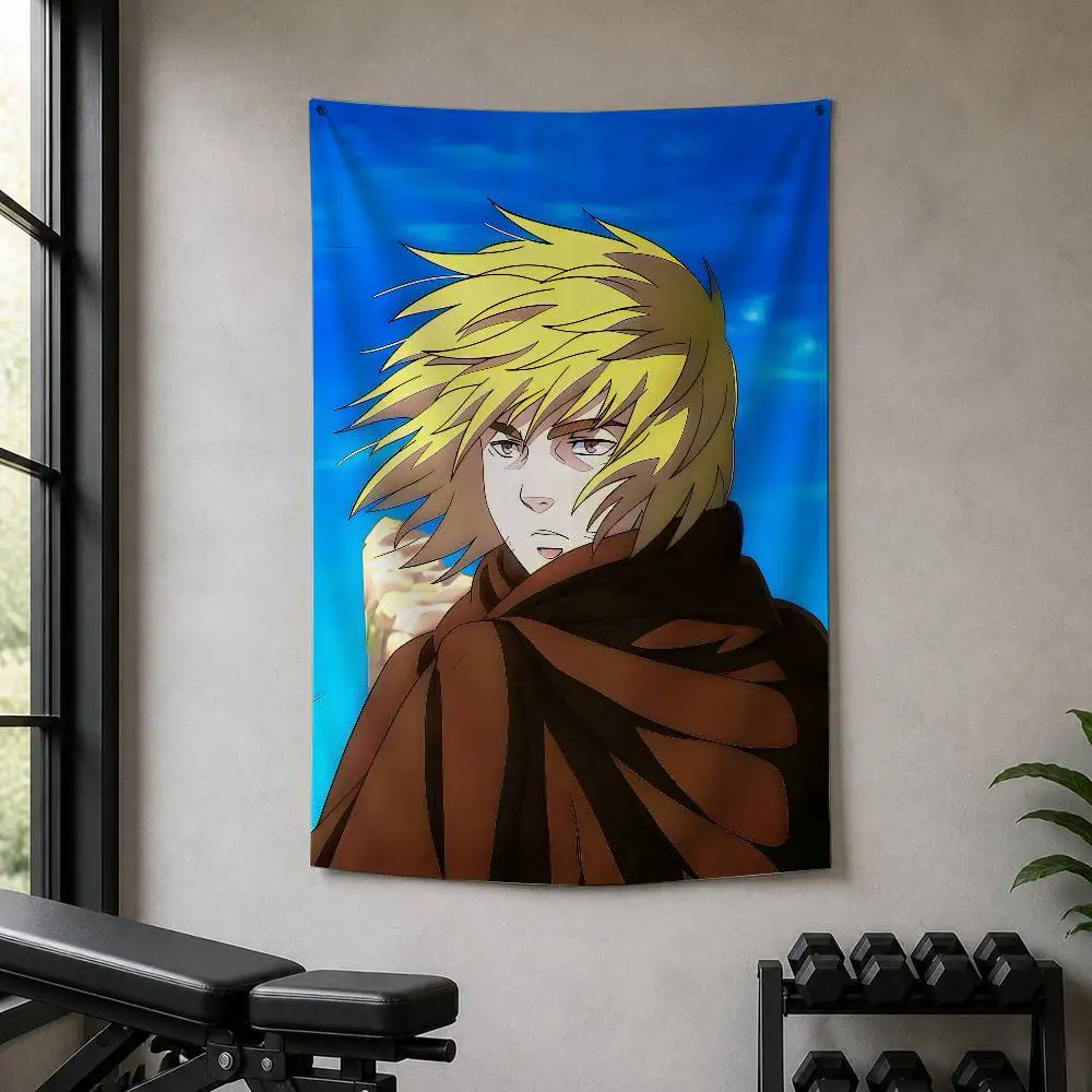 VINLAND SAGA Thorfinn Decorative Hanging Flag with Grommets for Garage Bedroom Dorm Wall Decor