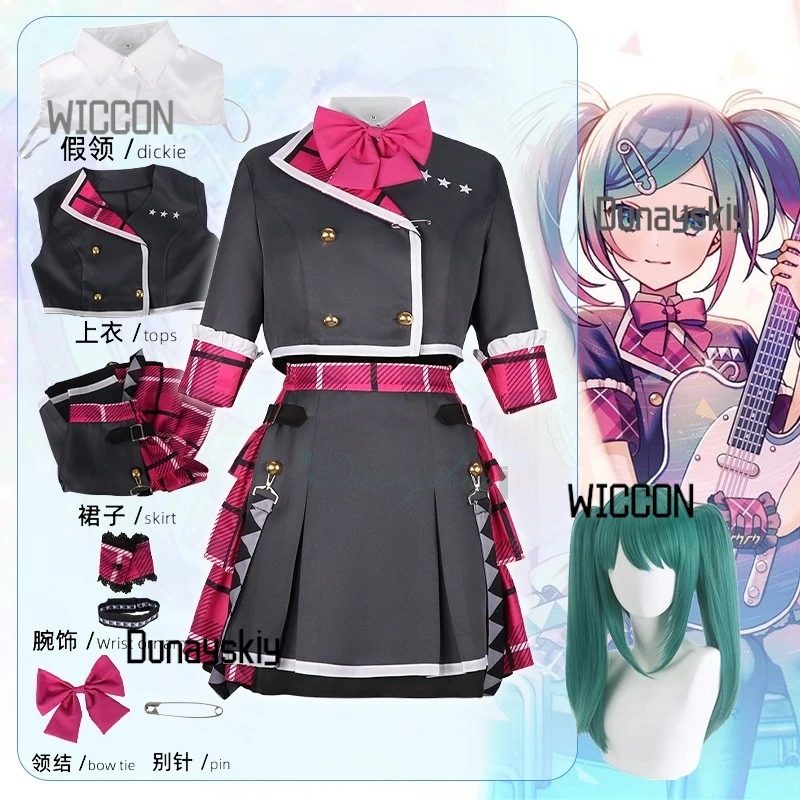

Miku Project Sekai Cosplay Costume Cosplay Wig Plaid School Uniform Stage Dress For Woman Girls Halloween Party Carnival Suit