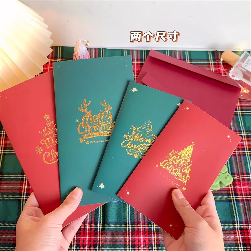 Christmas Tree 3D Pop-Up Card Christmas Sparkling Fantasy Greeting Card Christmas Envelopes Blessing Gift Message Card