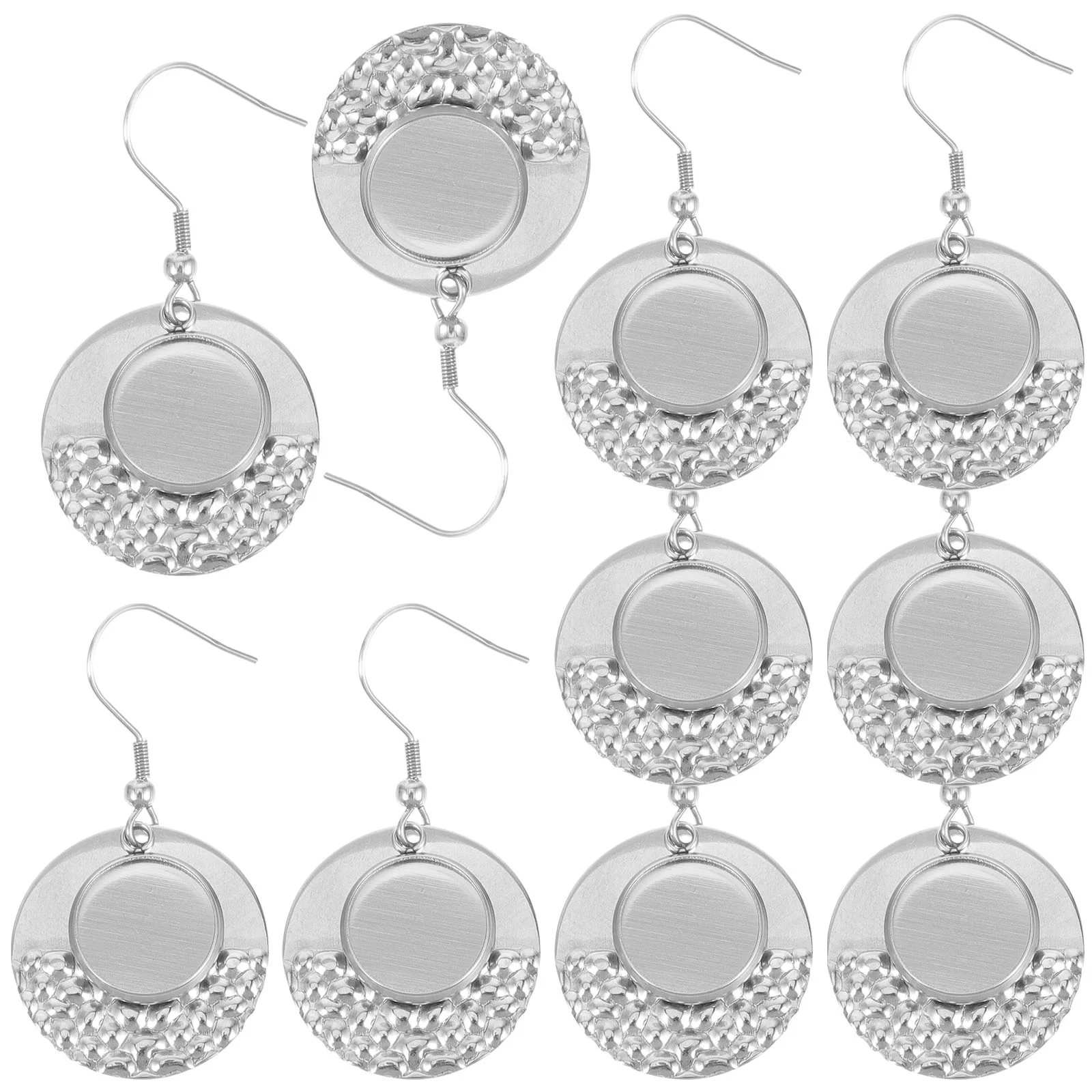 10 Pcs Earrings Empty Bracket Pendant Flat Round Trays Bezel Setting Bur Bezels Blanks of The Lid