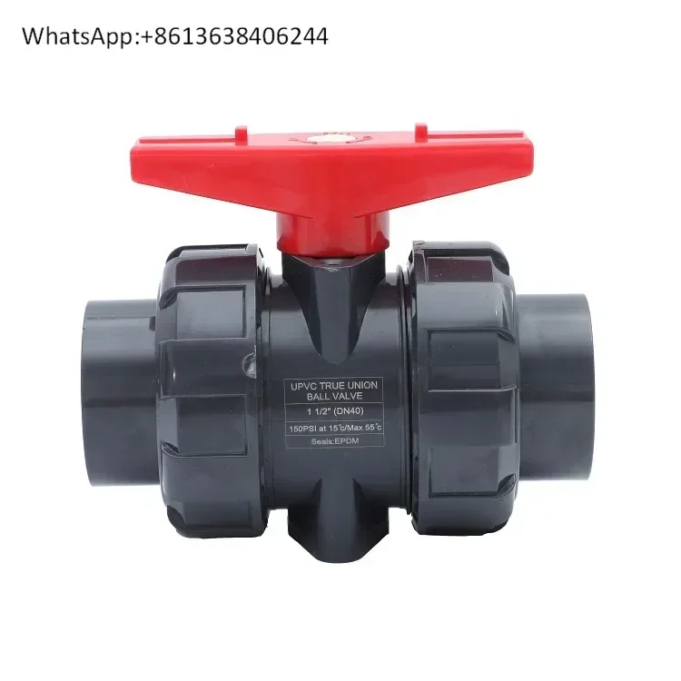 Sanyou UPVC live ball valve dark gray industrial socket pvc double order 20-110mm ball valve fittings