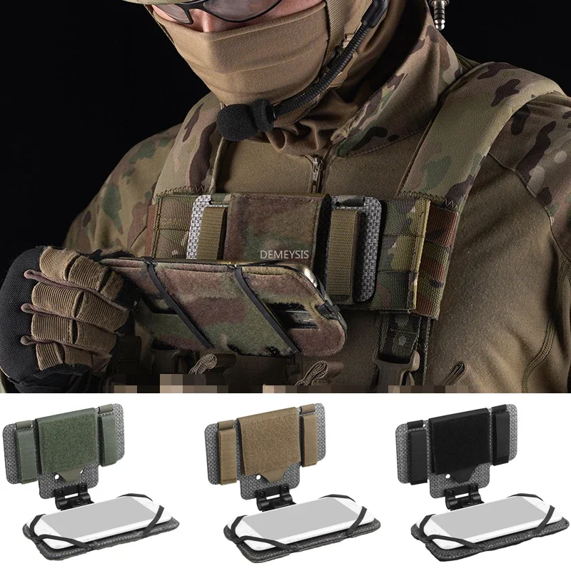 

Outdoor Navigation Board Mobile Phone Holder Foldable Shooting Hunting Vest Panel Pouch Tactical Phone Rack Map Pack Carrier