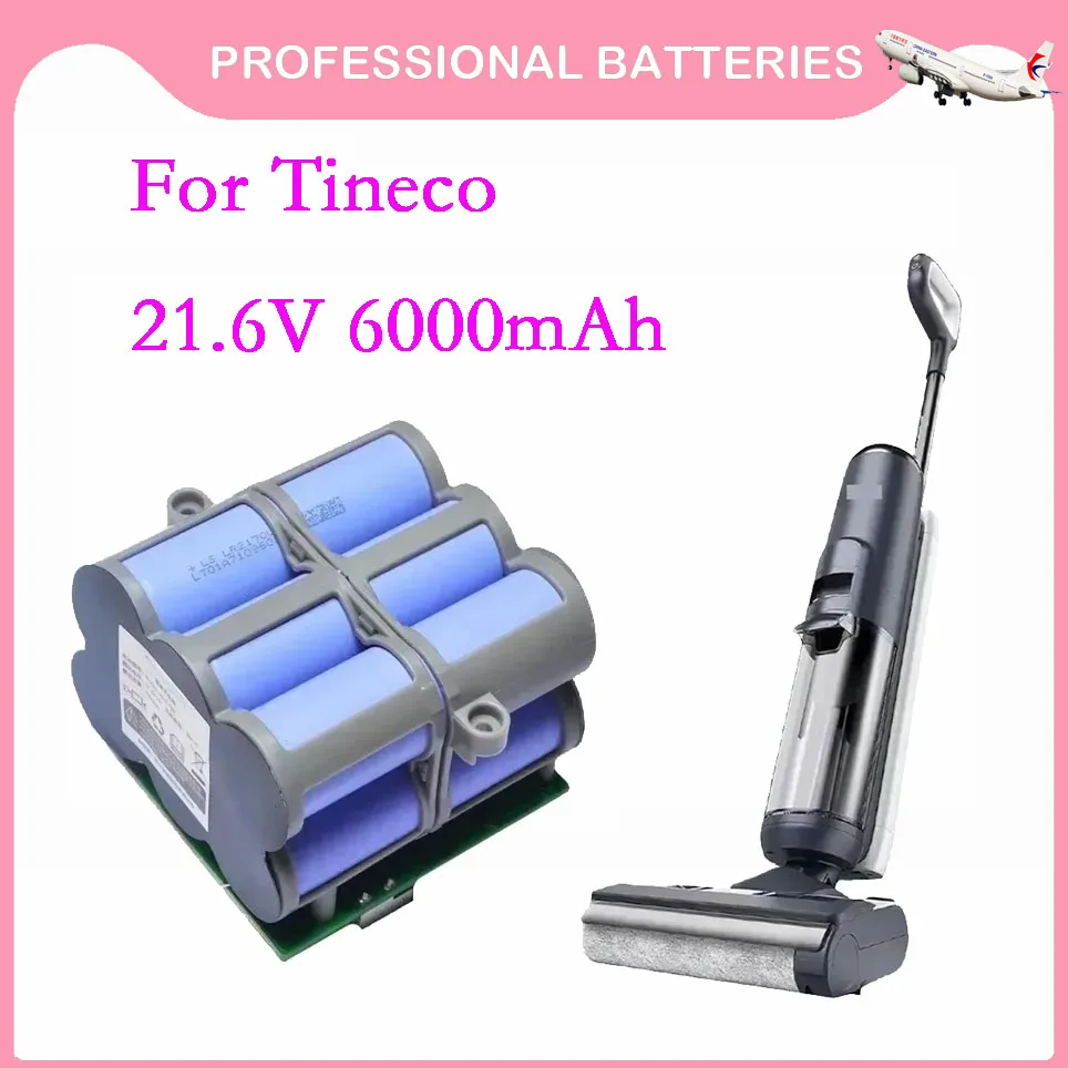 

For Tineco 21.6V 6000mAh Replacement Battery FLOOR ONE 2.0 S5 PRO 2 S5 Smart S5 Steam Floor Scrubber Accessories Parts