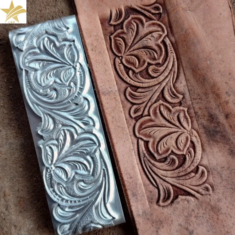 Seamless Border Leather Stamp Mold Repeatable Floral Scroll Belt Embossing Tool for Vegetable Tanned Leather Craft Belt Notebook