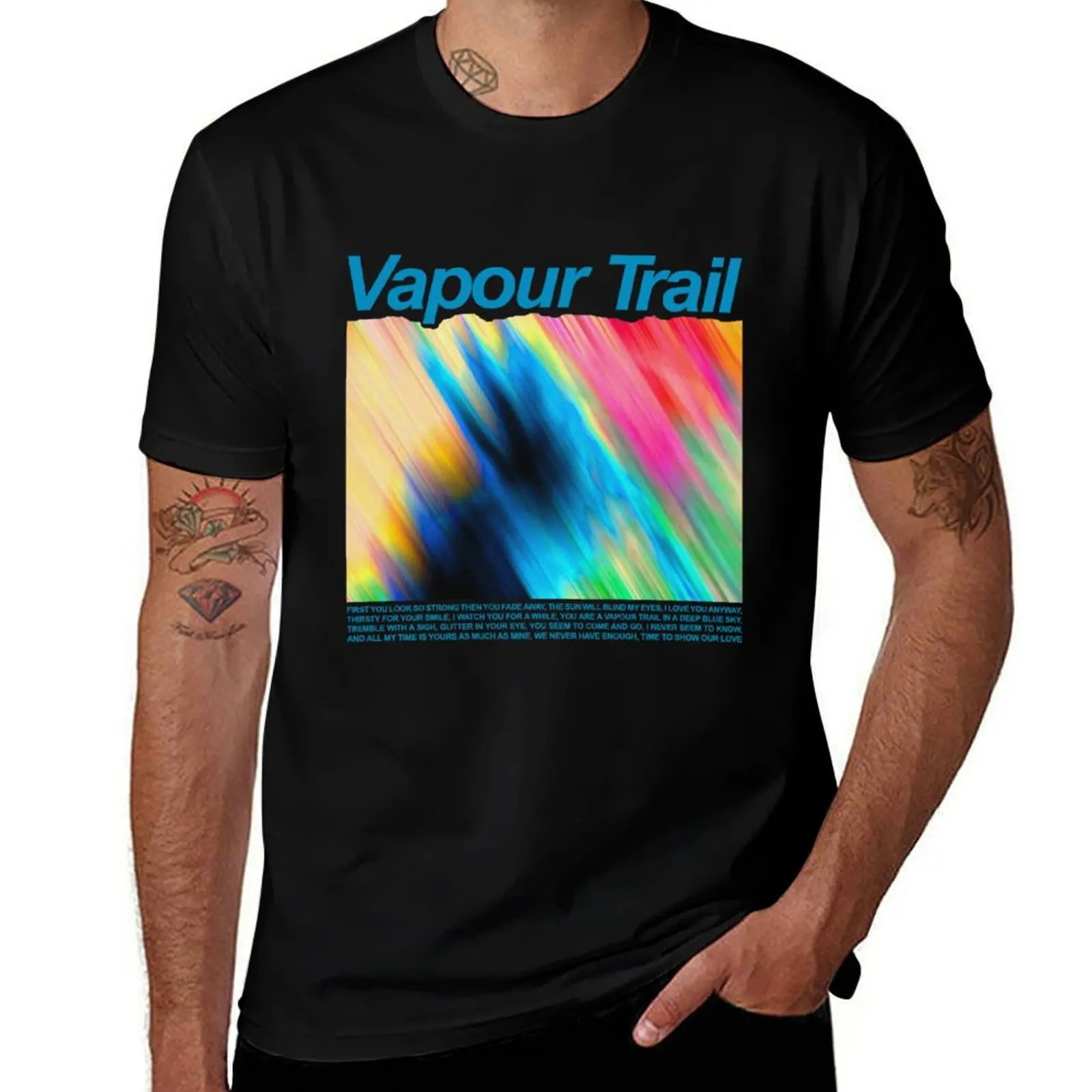 

Glitched vapour trails T-Shirt plus size clothes funny costumes funny shirt cotton black t-shirts for men