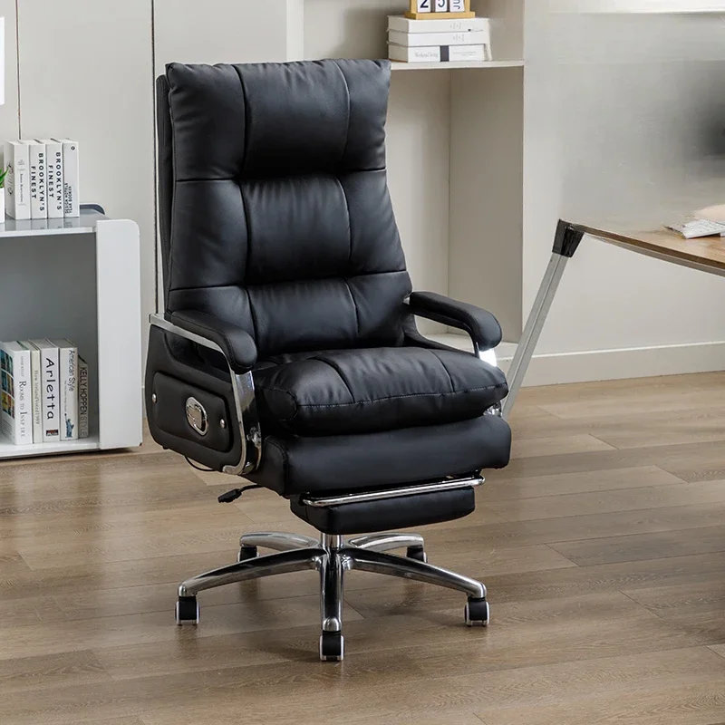 Luxury Leather Computer Chair Home Boss Lounge Comfortable Office Study Chair Cadeiras De Escritorio Office Furniture WKOC