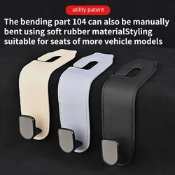 Leather Seat Back Hook For Car Vehicle Accessories Interior Car Tools Metal Hook Hanger For Tesla Kia BMW Dodge Ford Audi Ben