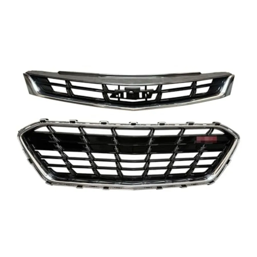 

2PCS Front Bumper Grille Assembly Upper Lower for Chevy Chevrolet Cruze RS 2016 2017 2018 Black Plastic Performance Styling