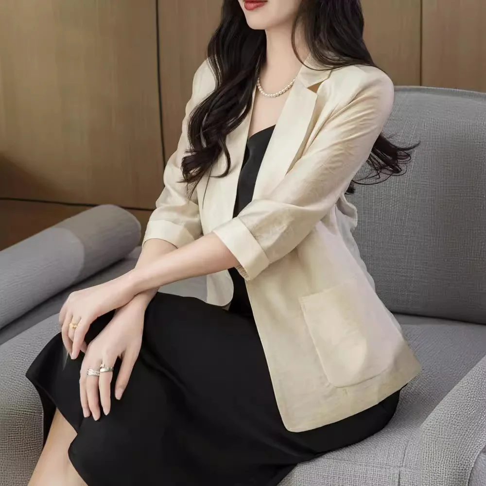 Blazers Women Blazer Coats Turn Down Collar Full Sleeve Jackets Slim Fit Y2k Streetwear Elegant Open Stith Autumn Winter