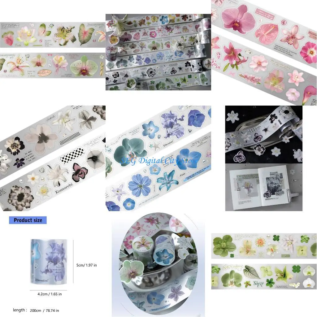 

U75B Decorative PET Craft Tape For Journals and Planners Decorations, Reusable PET Art Tape Easy to Tear Without Residues