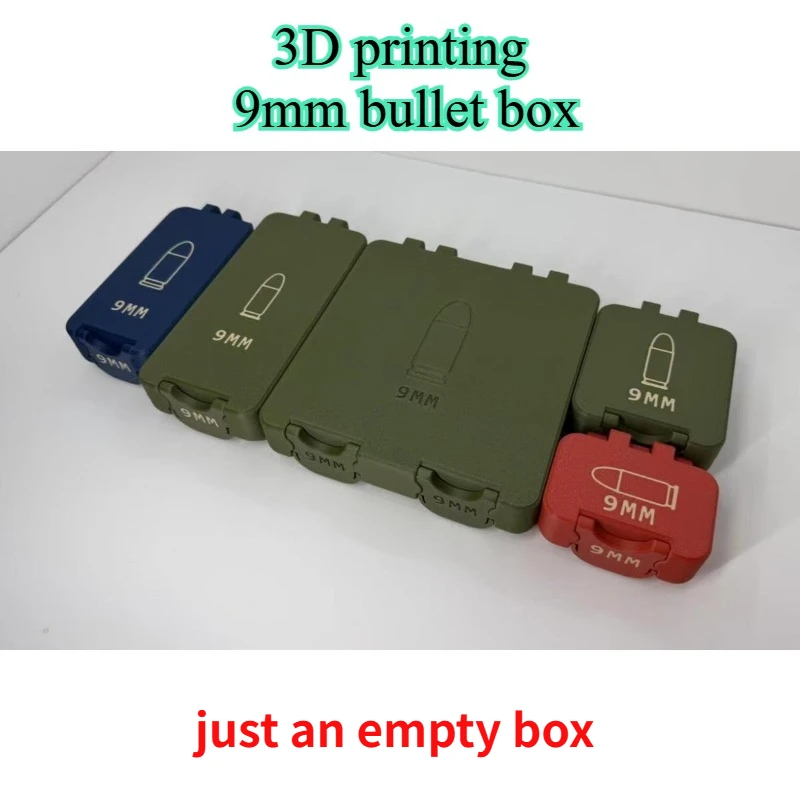Multi-Color Multi-Size 3D Printed 9mm Storage Box Portable Pocket Bullet Case for Desktop Collection&Shooting Range