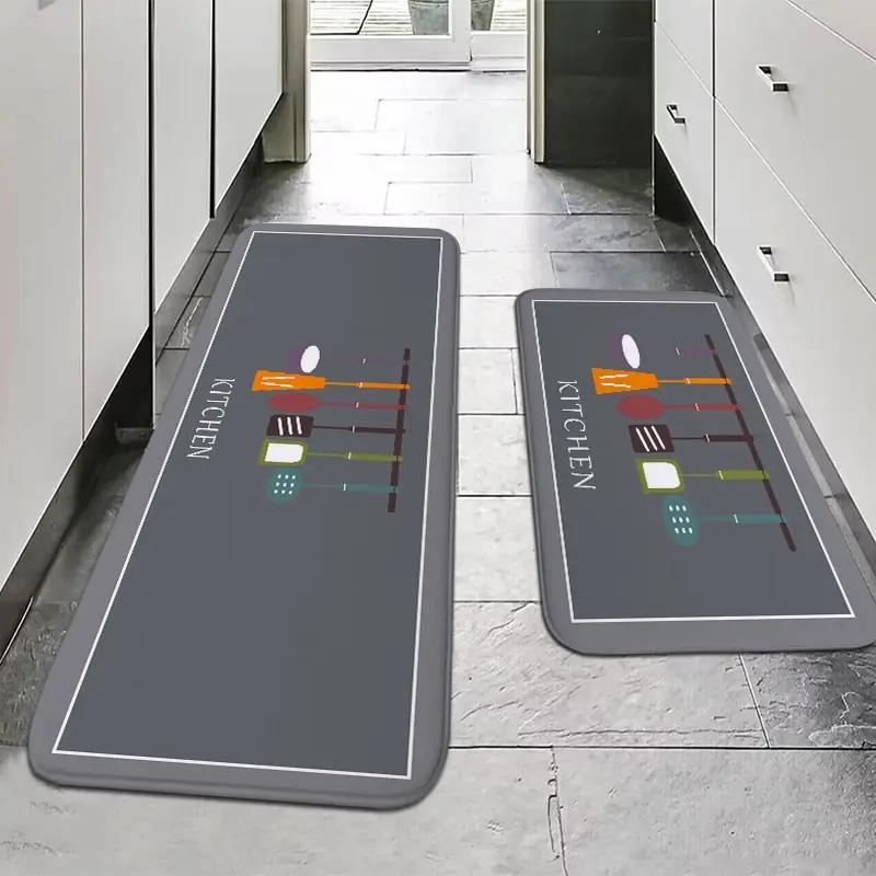 

VIKAMA Kitchen Floor Mat, Water-Absorbing, Oil-Absorbing, No-Wash, Washable Carpet Anti-Slip Doorrug, Long Strip Home Decoration