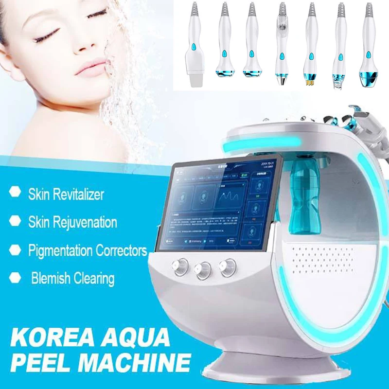 Machine intelligente de Peeling de la peau, bleu glacé, Hydro, avec Scanner, analyseur, test de beauté, rajeunissement de la peau