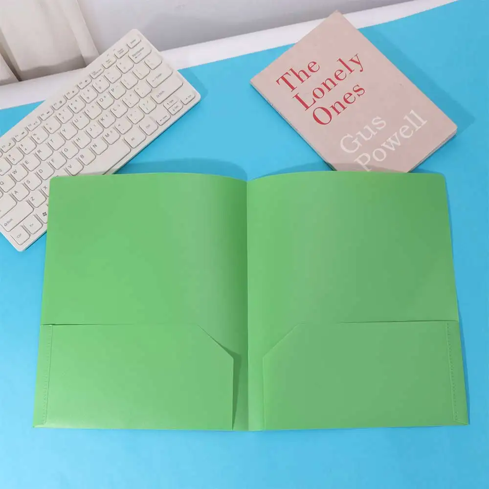 Fashion A4 File Folder with Pockets PP Folding Folders Large Capacity Multi-color Double Sided Pocket Folder Office