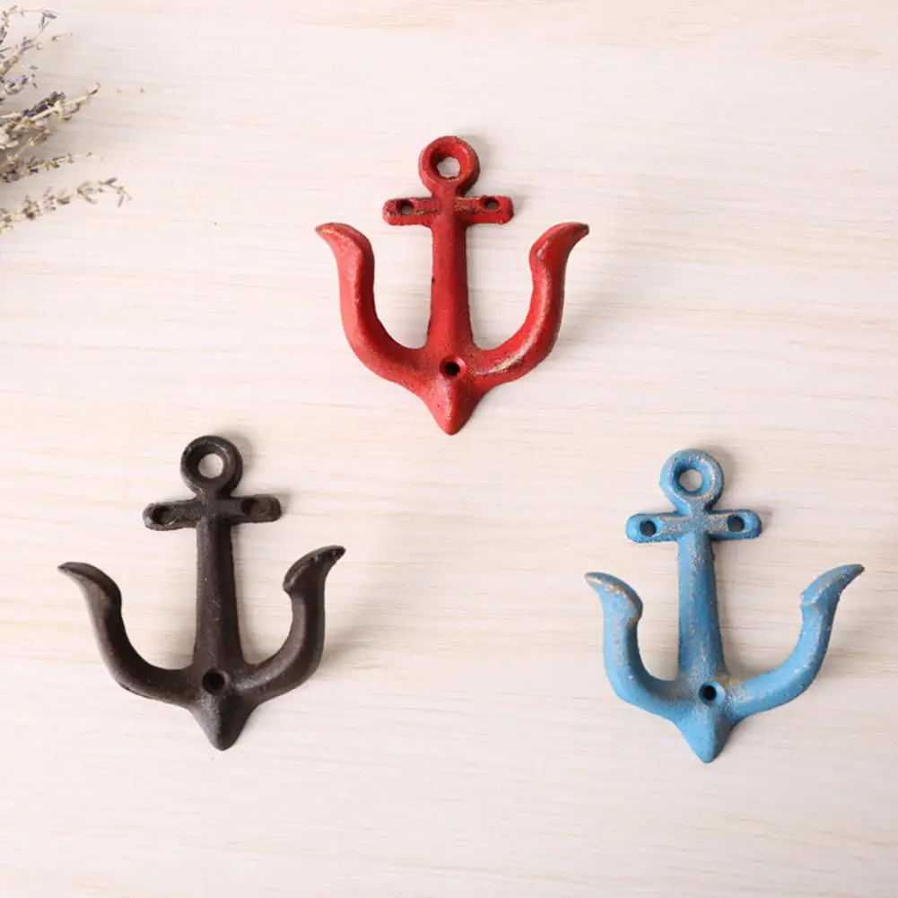 Anchors Key Holder Wall Hanger Wall-mounted Vintage Handcraft Space-saving Clothes Towel Hat Key Hanger for Living Room Decor