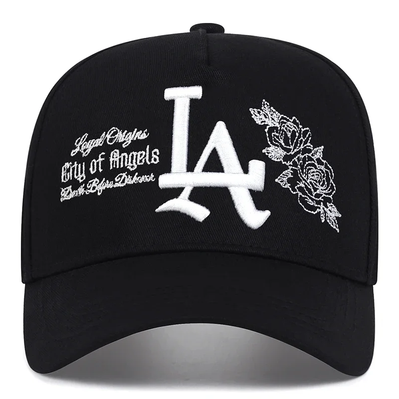 للجنسين LA روز التطريز Snapback قبعات البيسبول الربيع والخريف في الهواء الطلق قابل للتعديل قبعات عادية واقية من الشمس قبعة قبعة رياضية
