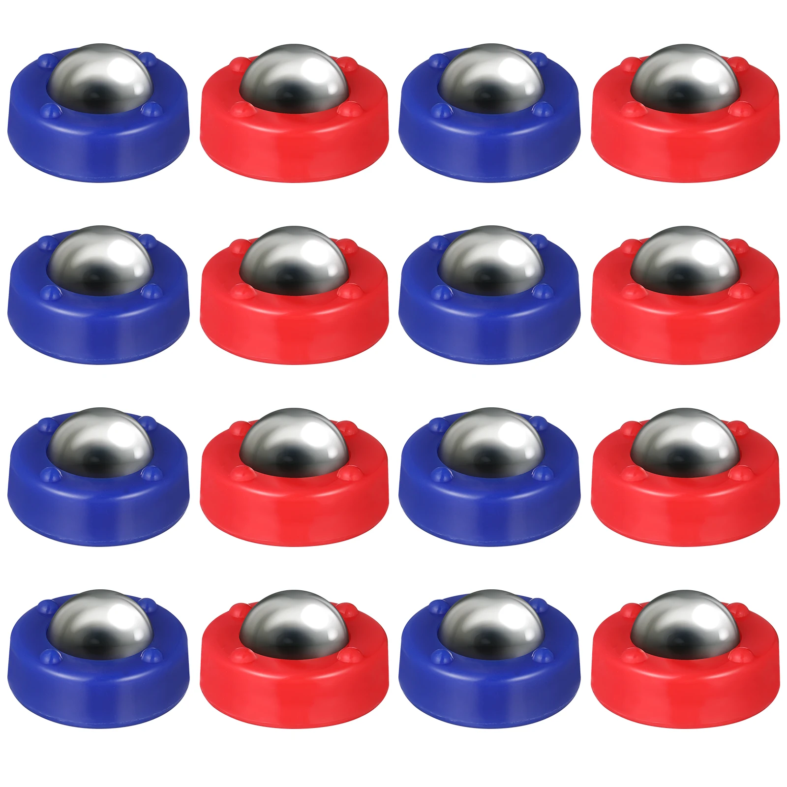 

16pcs Mini Curling Game Balls Kids 8 Blue 8 Red Plastic Steel Tabletop Gaming Accessories Shuffleboard Replacement Beads
