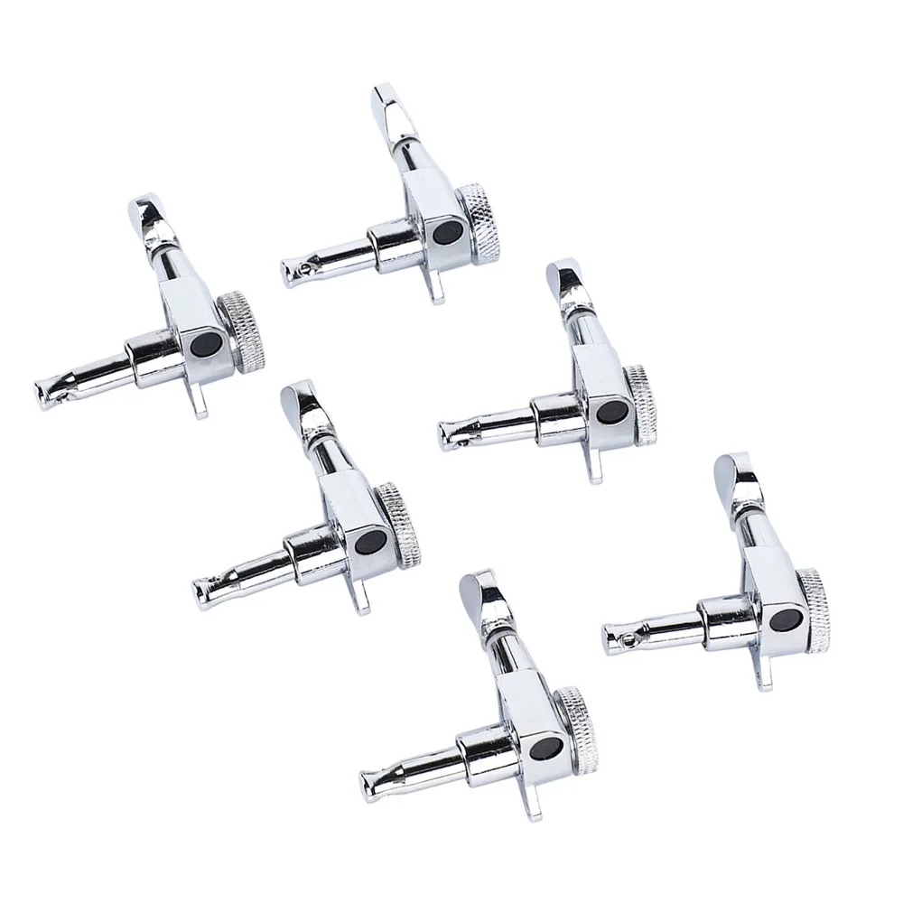 Premium Metal Electric Guitar Tuning Pegs 6R Configuration Silver Guitar Locking Tuners Guitar Tuning Key Set Electric Guitar