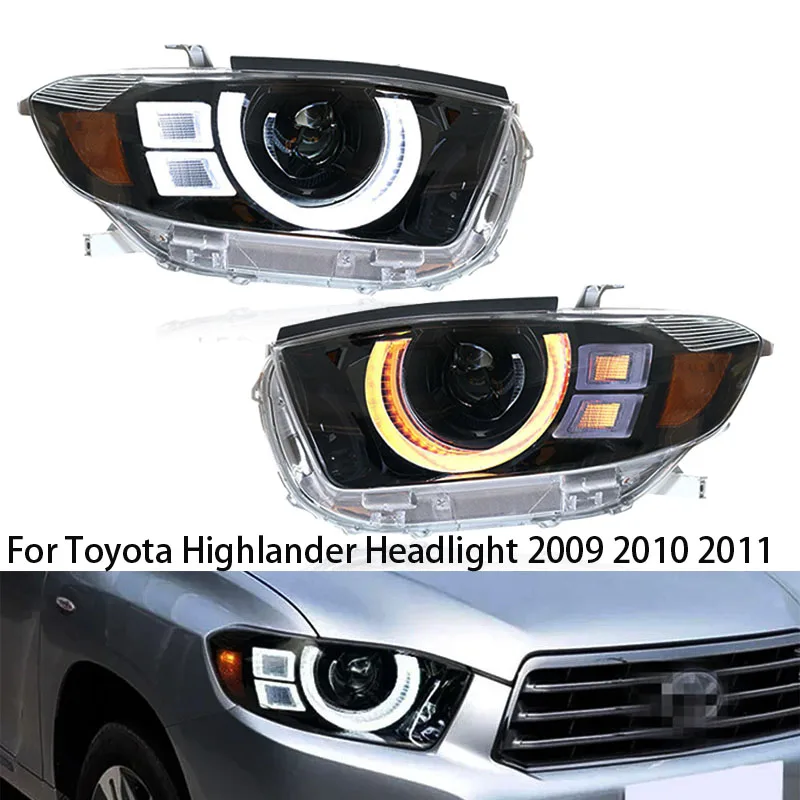 

Car Led Front Lights For Toyota Highlander Headlight 2009 2010 2011 Modified Led DRL Turn Signal Headlamp Automotive Accessories