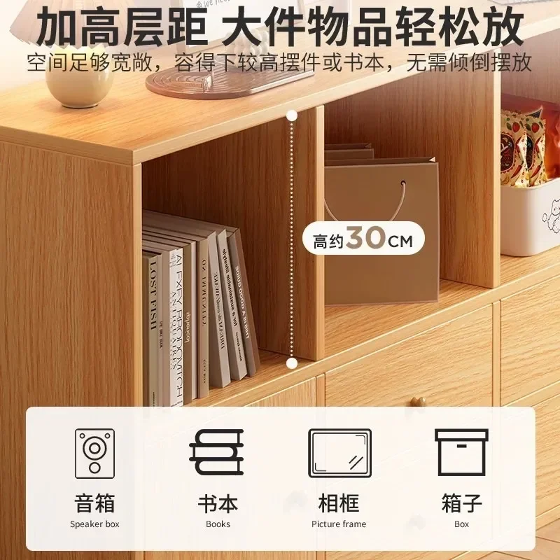 for Cabinet Locker Room Storage Living Room Sofa Wall Side Low Floor to Ceiling Small Bookcase Grid Cabinet