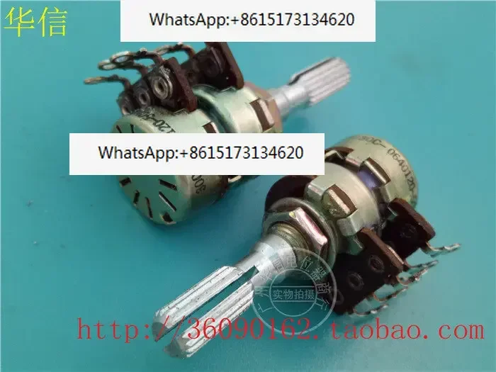 5 pieces ALPS 16 type 10 point step duplex potentiometer with 25MM handle length 30C-0640120-50KBX2