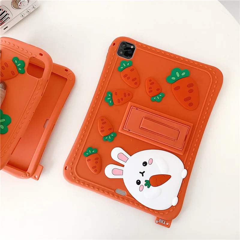 Cute Cartoon Carrot Tablet Case for Apple Ipad 10.2 9.7 Inch Air 4/3 Pro 11 2020 Kids Stand Back Cover for Ipad 6 Mini 5/4/3/2